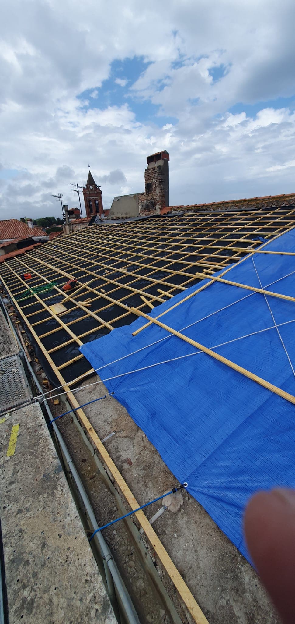 Travaux réalisés sur une couverture en tuiles