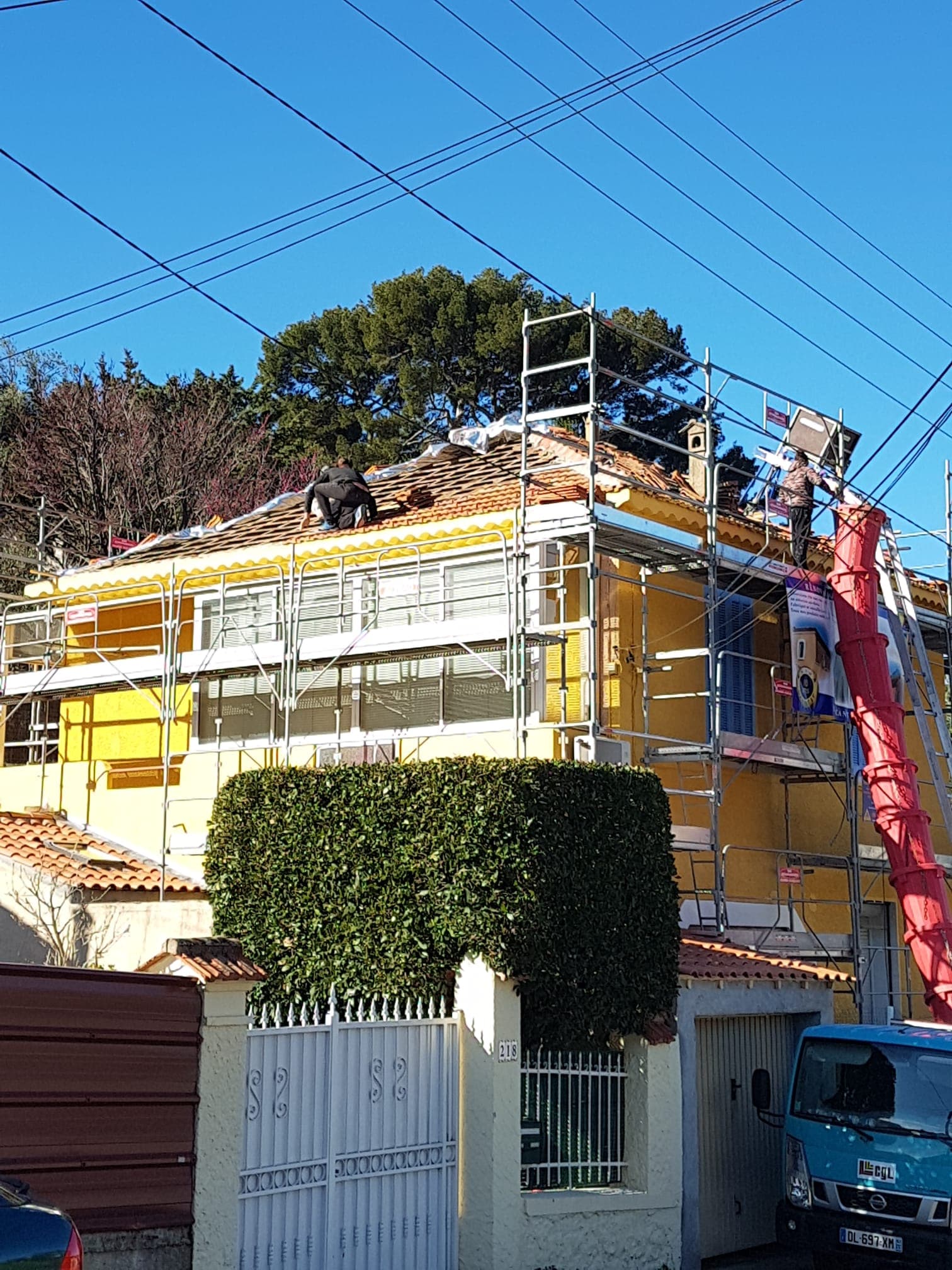 Préparation d’une couverture pendant des travaux de réfection