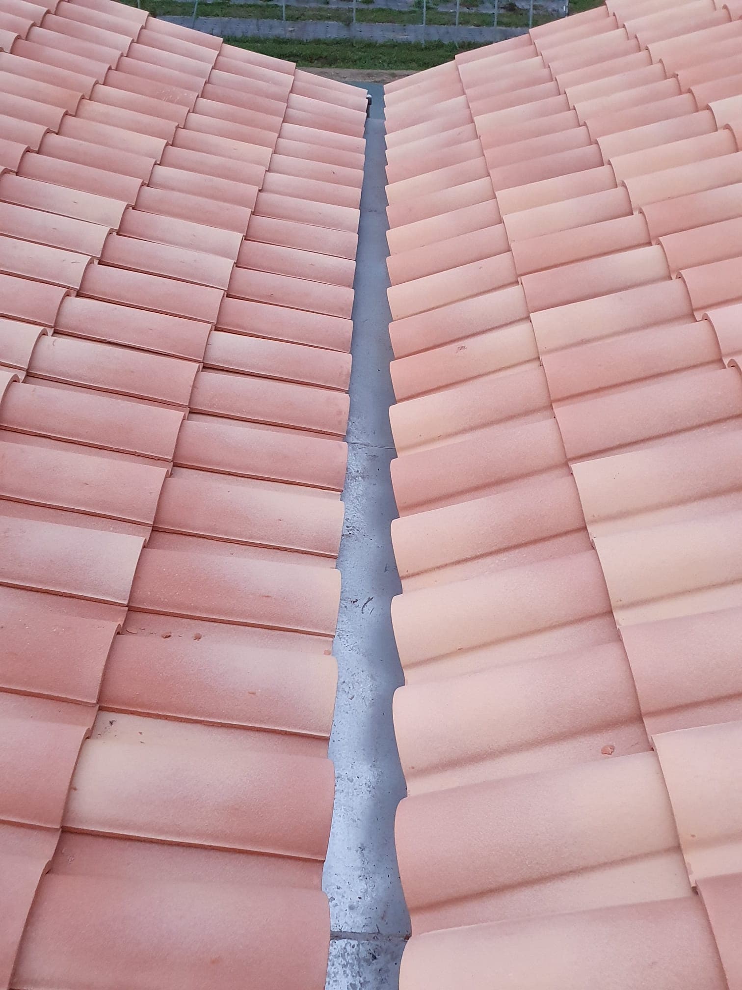 Couverture en tuiles après progression des travaux
